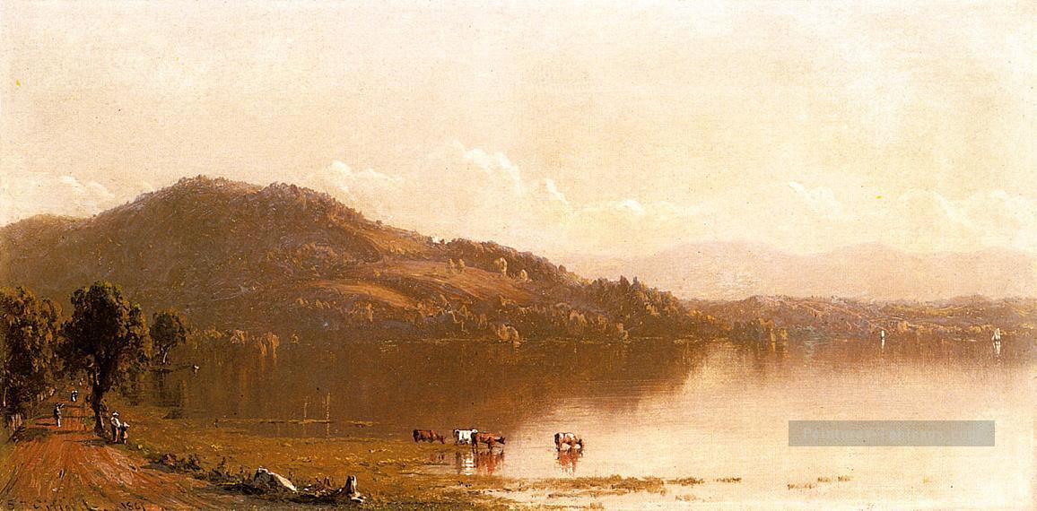 Mt Merino sur l’Hudson près d’Olana paysage Sanford Robinson Gifford Peintures à l'huile